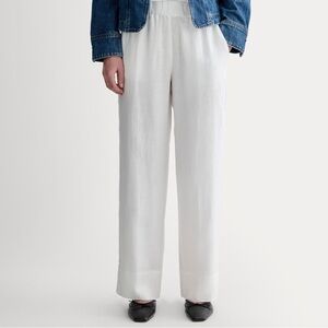 Everlane Women's Linen Easy Pant in White, Size Small